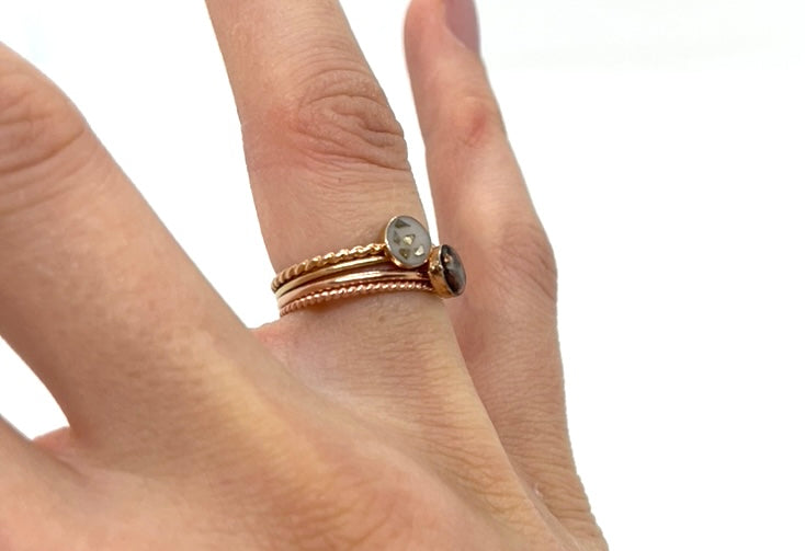 rope stacking ring (rose/ gold filled)