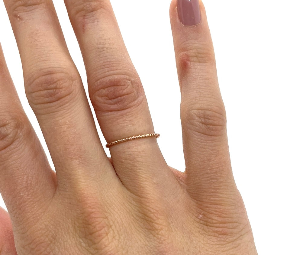 rope stacking ring (rose/ gold filled)