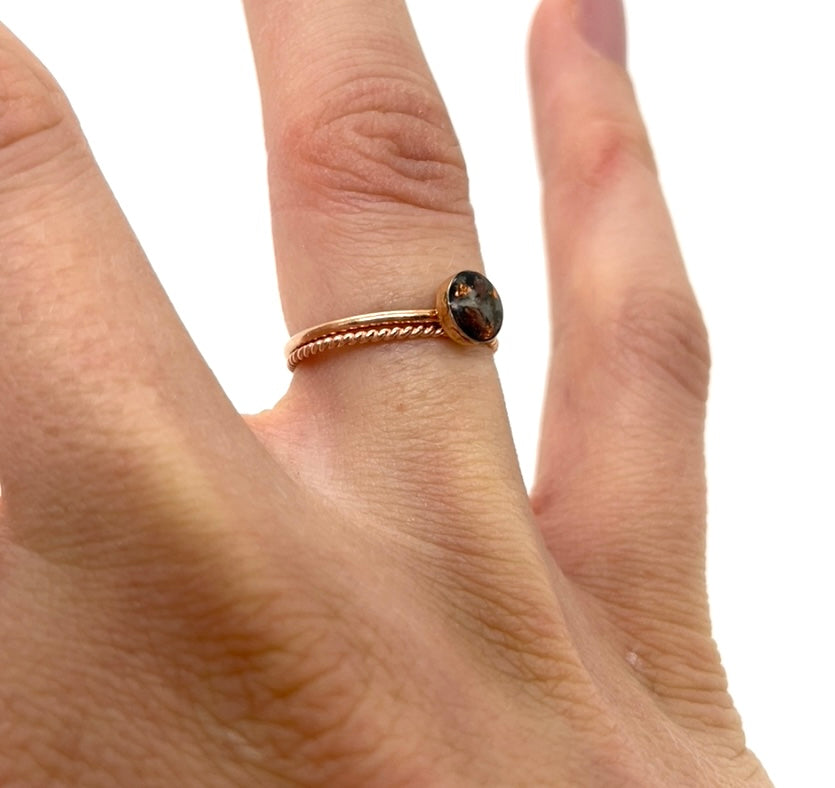 rope stacking ring (rose/ gold filled)