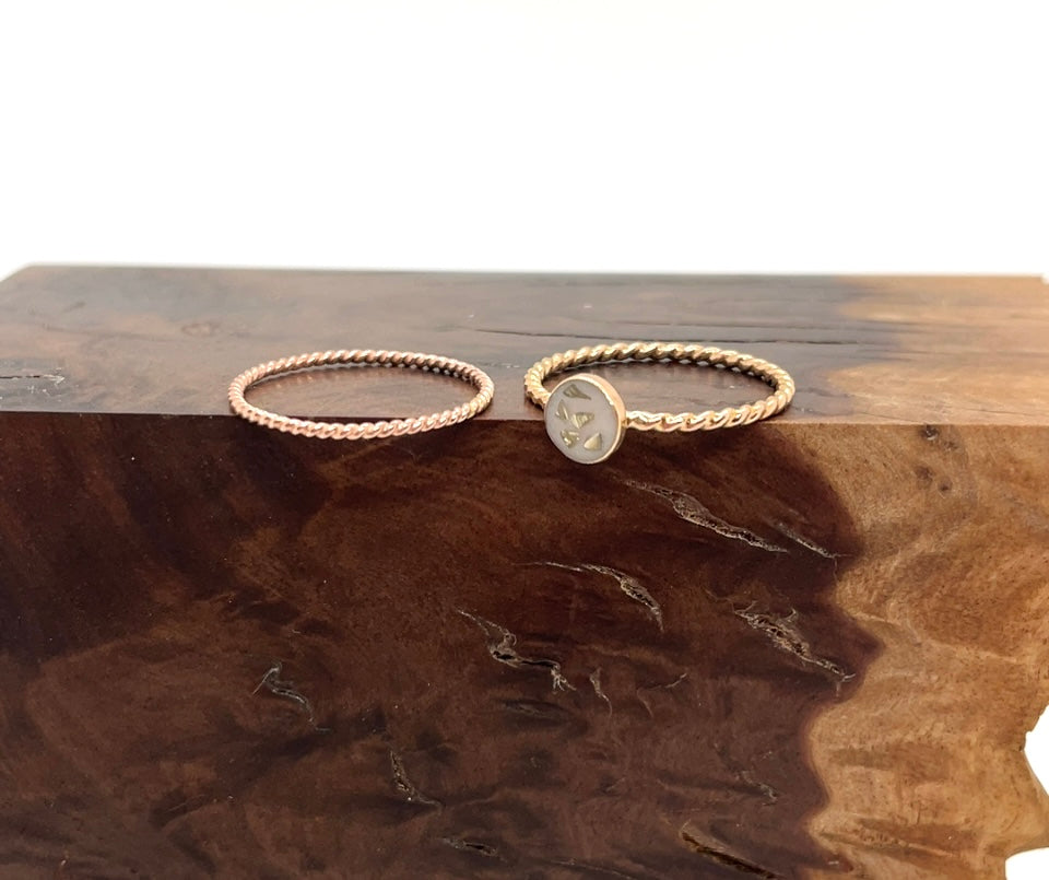 rope stacking ring (rose/ gold filled)