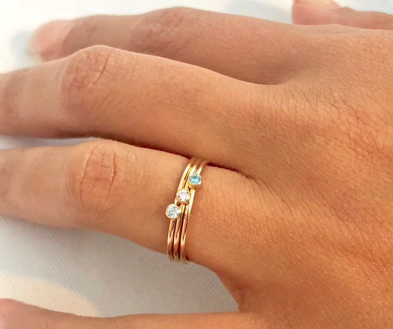 birthstone stacker rings