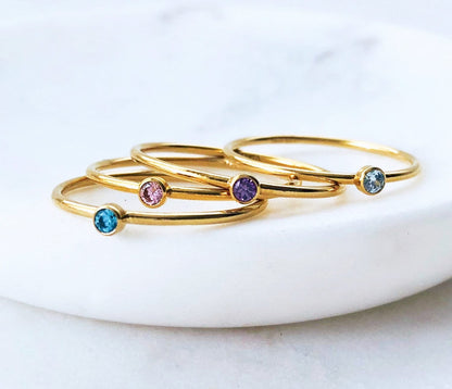 birthstone stacker rings