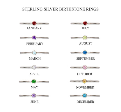 birthstone stacker rings