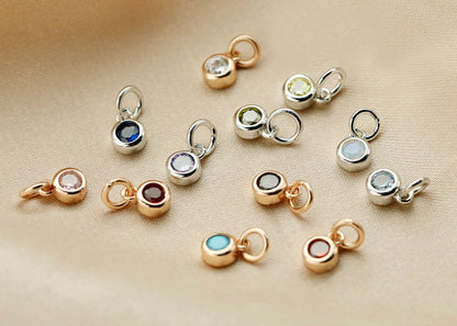 tiny birthstone pendants