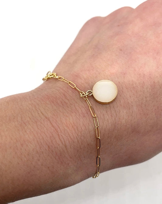 gold filled paper clip bracelet