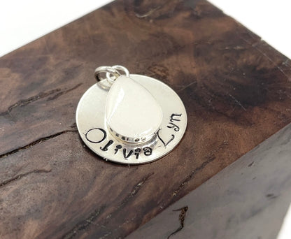 name tear drop pendant