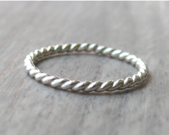 silver rope stacking ring